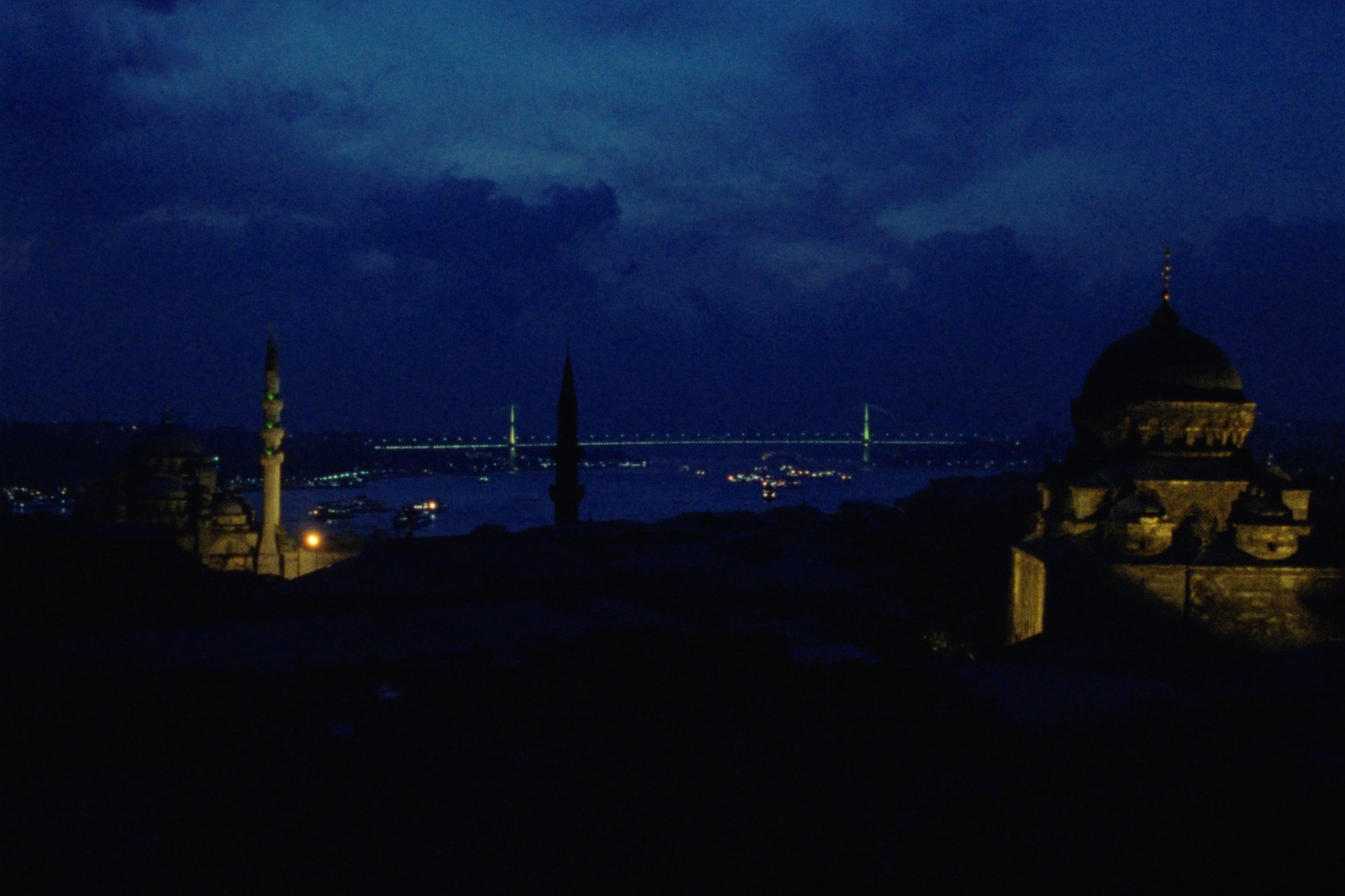 Istanbul at blue hour seen across the Bosphorus